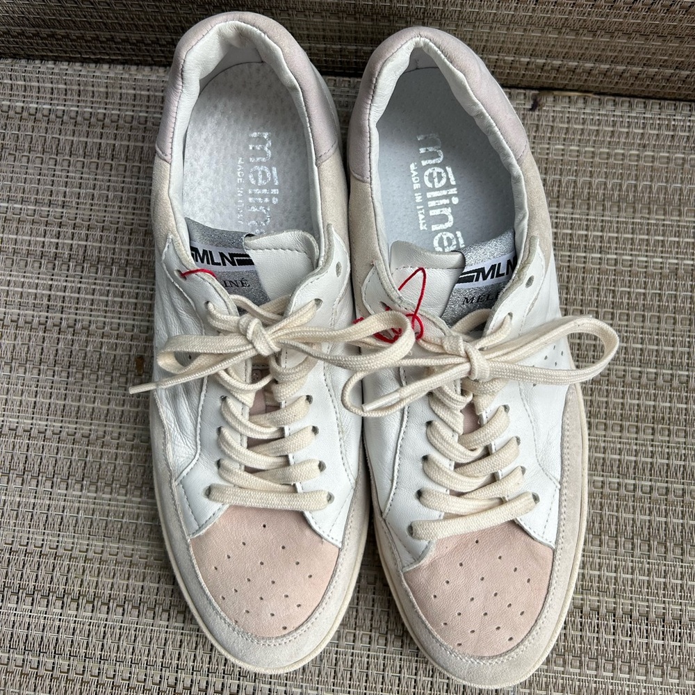 Women's White and Cream Sneakers - Picture 4 of 11